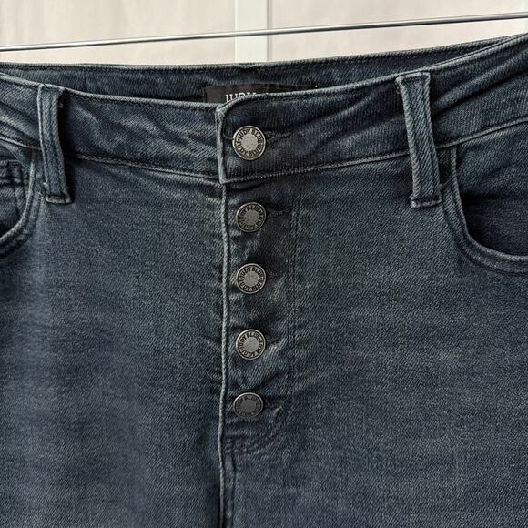 Judy Blue Womens Straight Fit Jeans Size 15/32 Button Fly Stretch Raw Hem - Picture 9 of 12